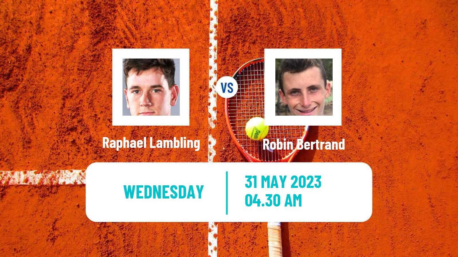 Tennis ITF M15 Monastir 22 Men Raphael Lambling - Robin Bertrand
