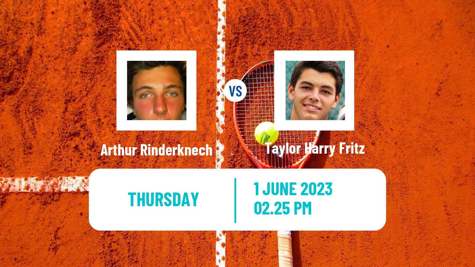 Tennis ATP Roland Garros Arthur Rinderknech - Taylor Harry Fritz