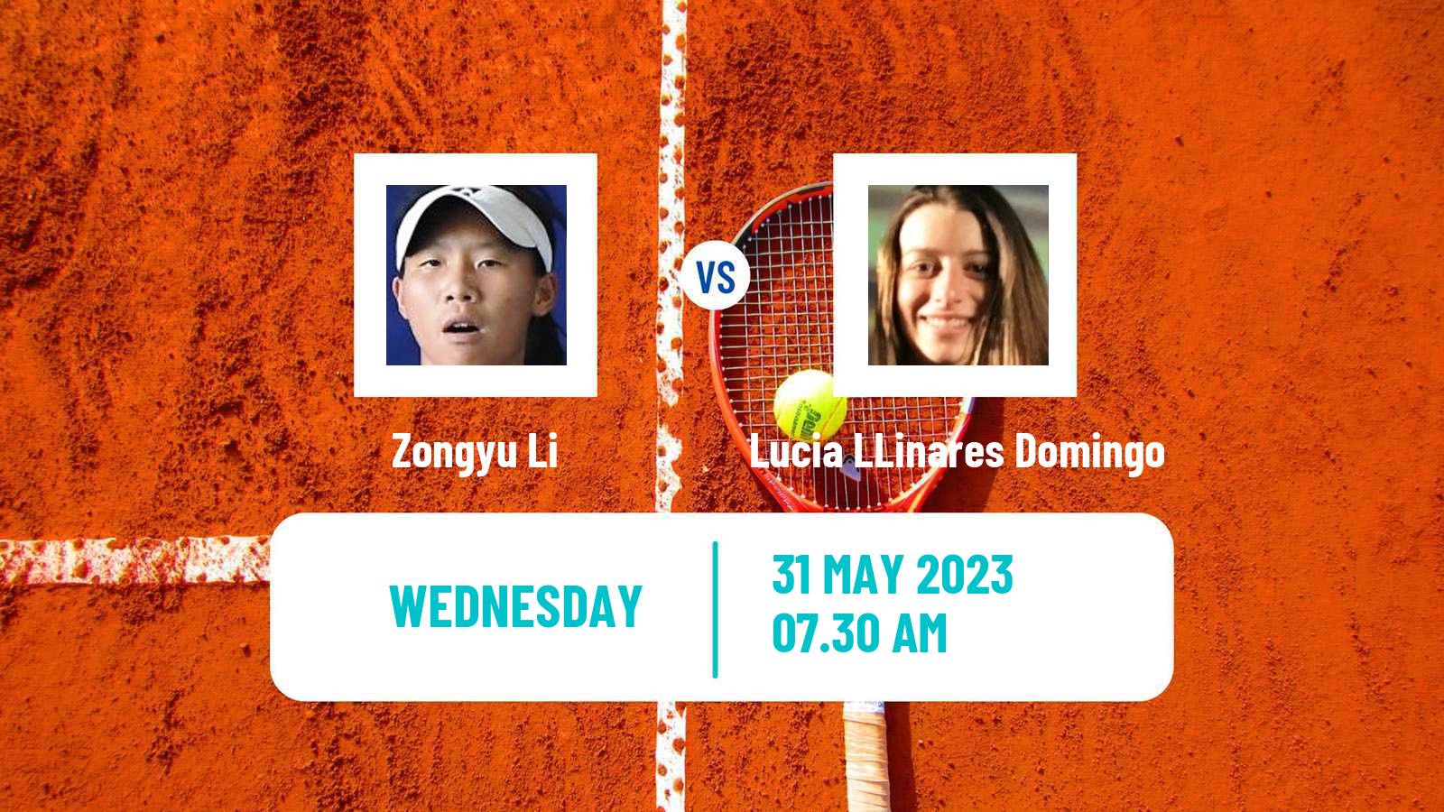 Tennis ITF W25 Yecla Women Zongyu Li - Lucia LLinares Domingo