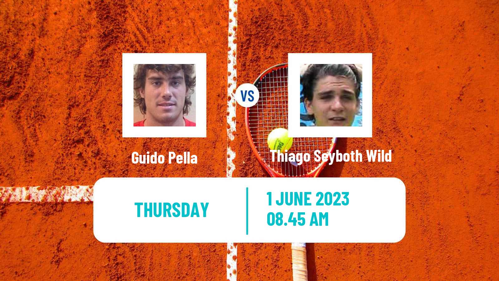Tennis ATP Roland Garros Guido Pella - Thiago Seyboth Wild