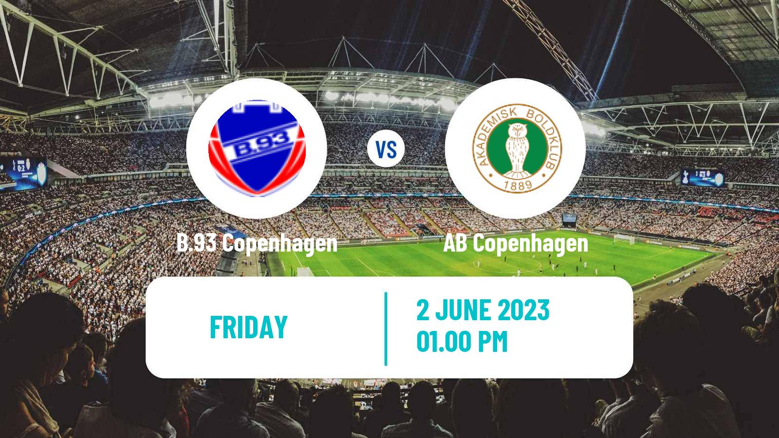 Soccer Danish 2 Division B.93 Copenhagen - AB Copenhagen