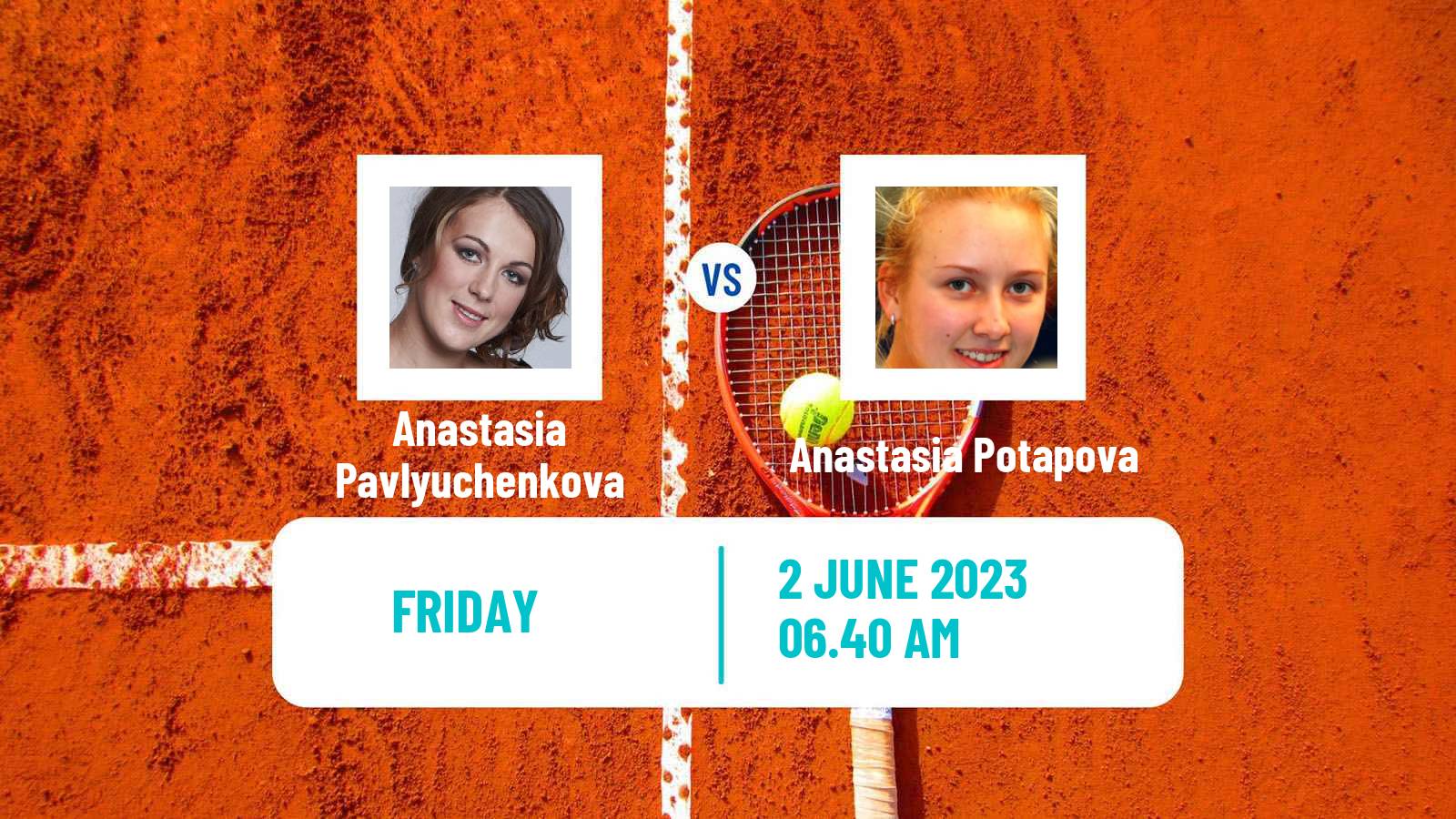 Tennis WTA Roland Garros Anastasia Pavlyuchenkova - Anastasia Potapova