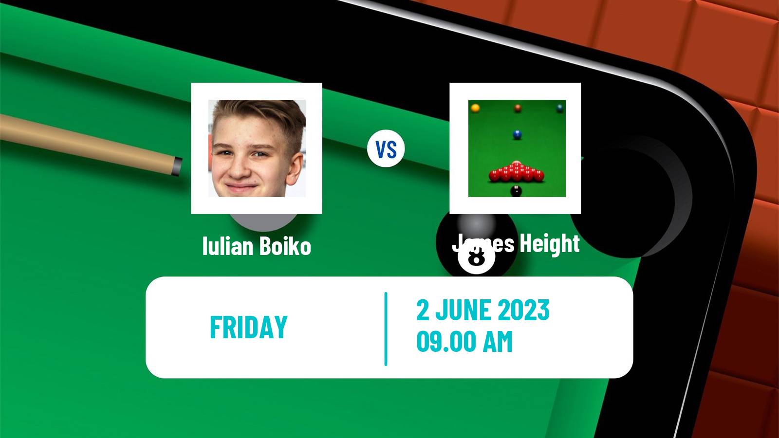Snooker Qualifying School 2 Iulian Boiko - James Height