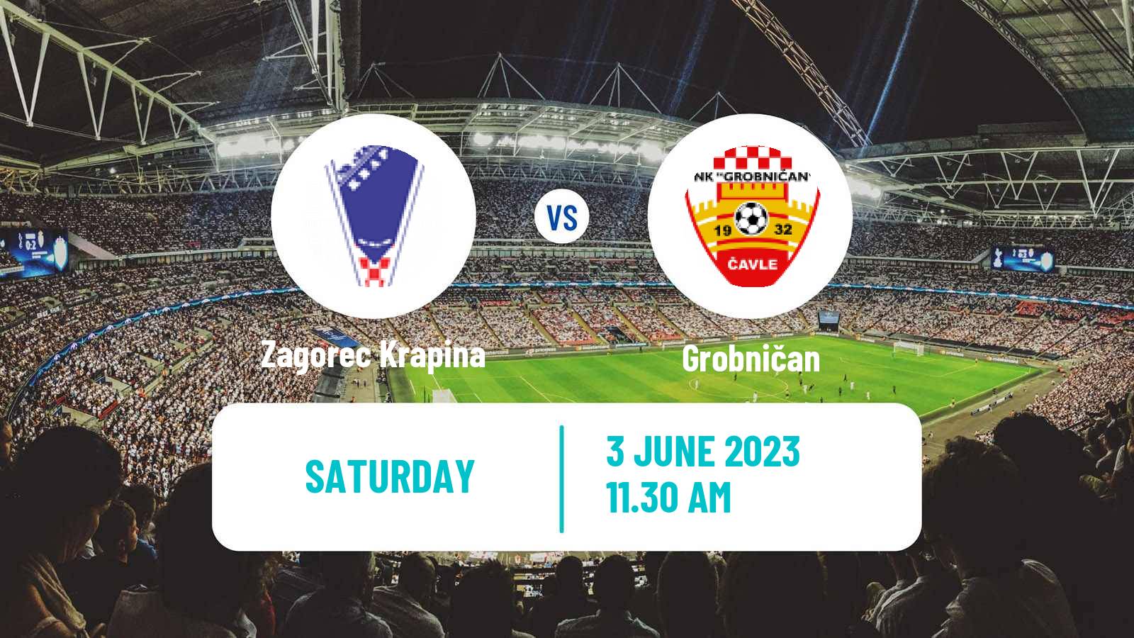 Soccer Croatian Druga NL Zagorec Krapina - Grobničan