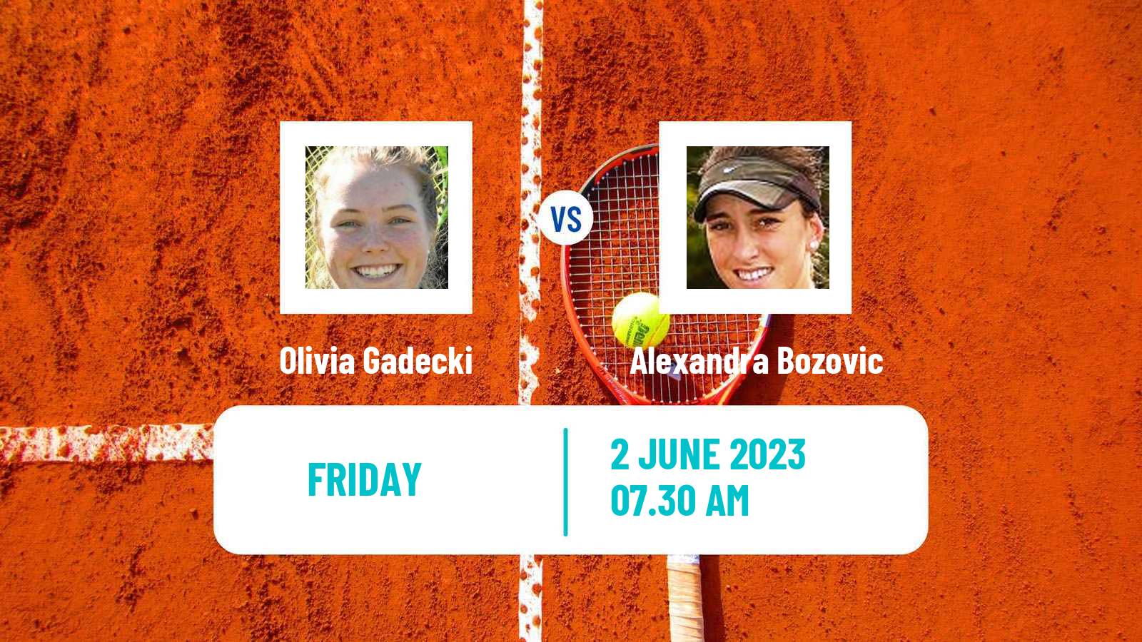 Tennis ITF W40 Montemor O Novo Women Olivia Gadecki - Alexandra Bozovic