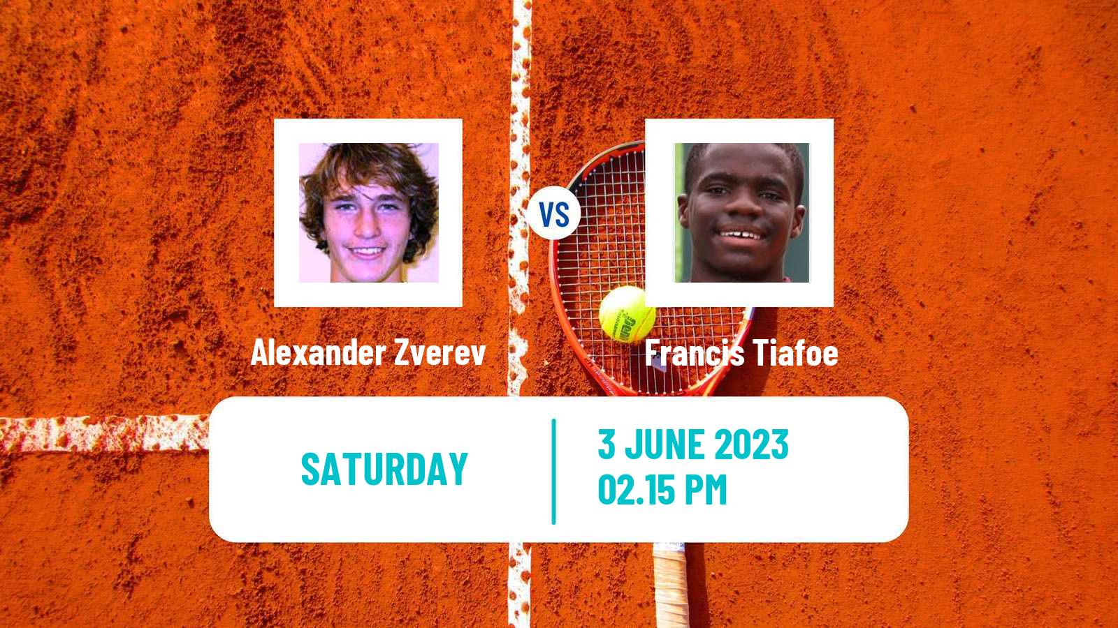Tennis ATP Roland Garros Alexander Zverev - Francis Tiafoe