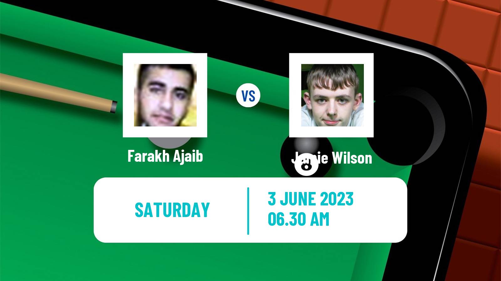 Snooker Qualifying School 2 Farakh Ajaib - Jamie Wilson