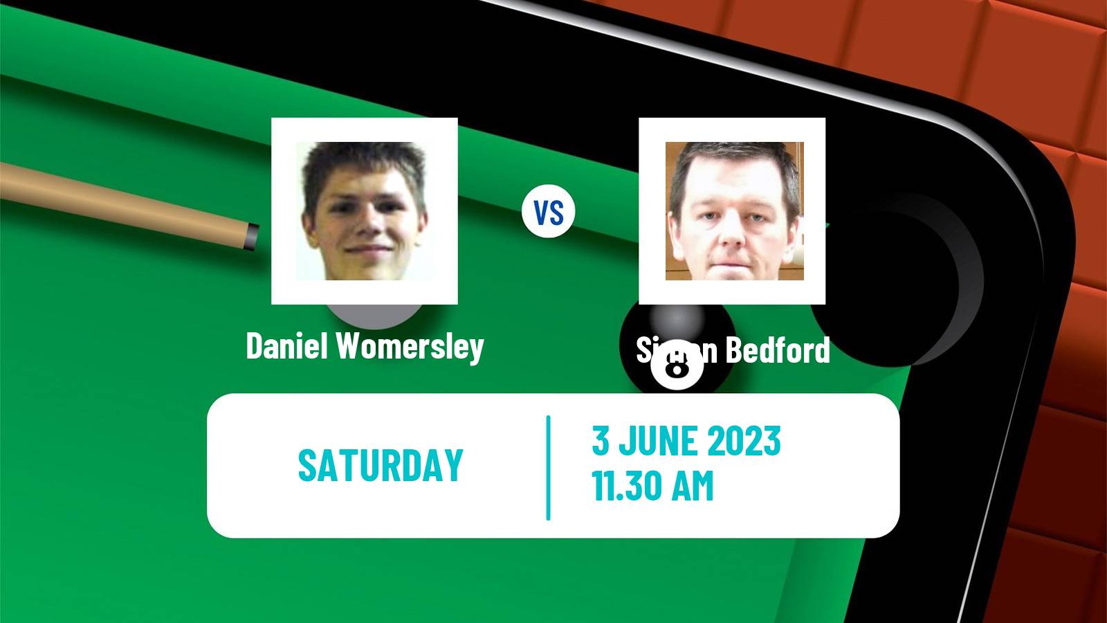 Snooker Qualifying School 2 Daniel Womersley - Simon Bedford