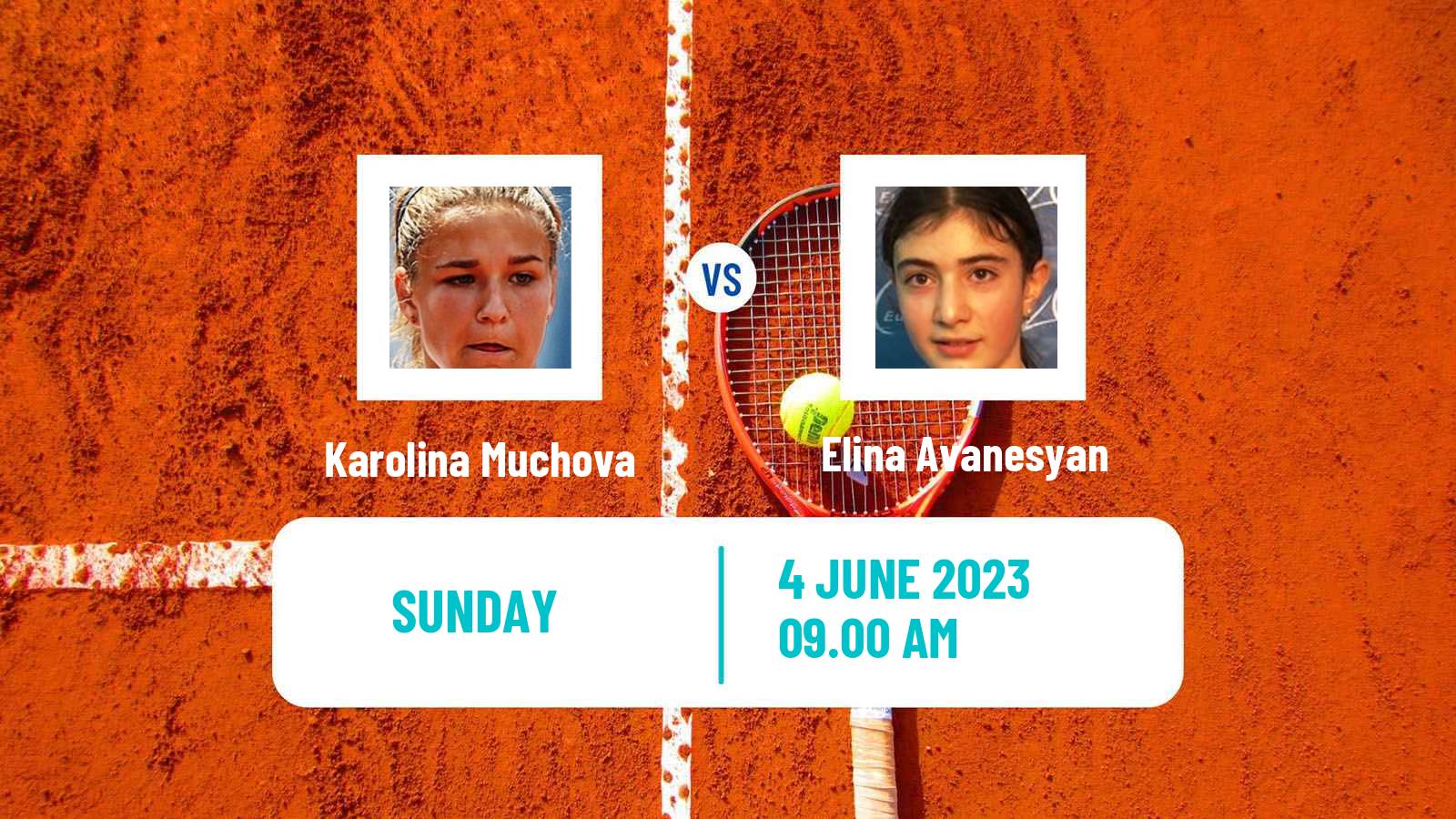 Tennis WTA Roland Garros Karolina Muchova - Elina Avanesyan