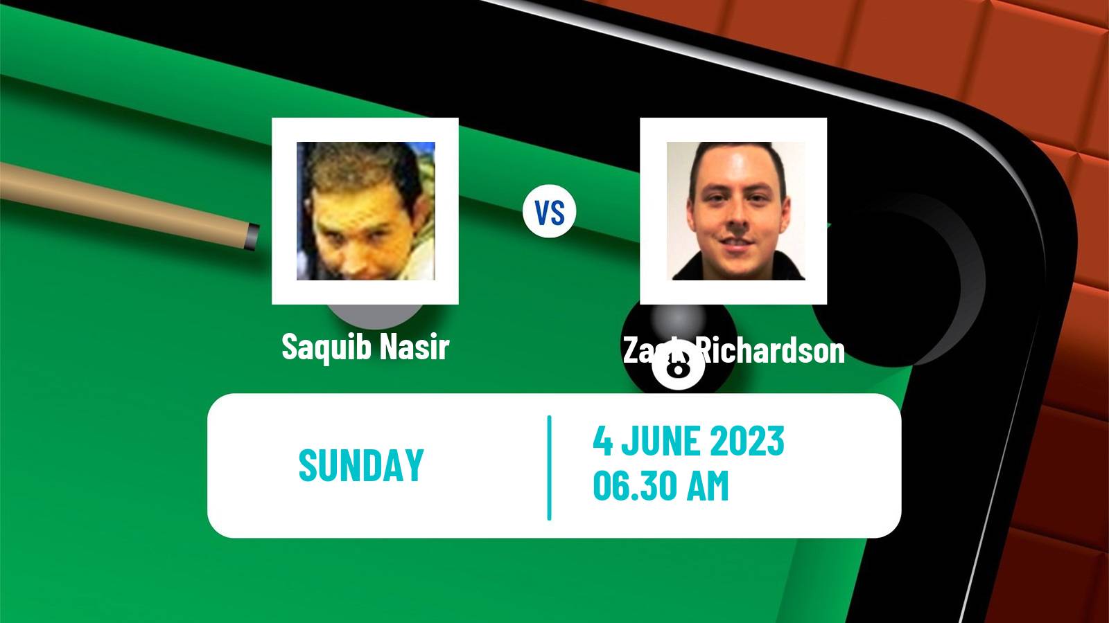 Snooker Qualifying School 2 Saquib Nasir - Zack Richardson