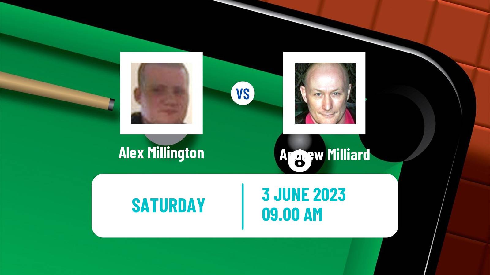 Snooker Qualifying School 2 Alex Millington - Andrew Milliard