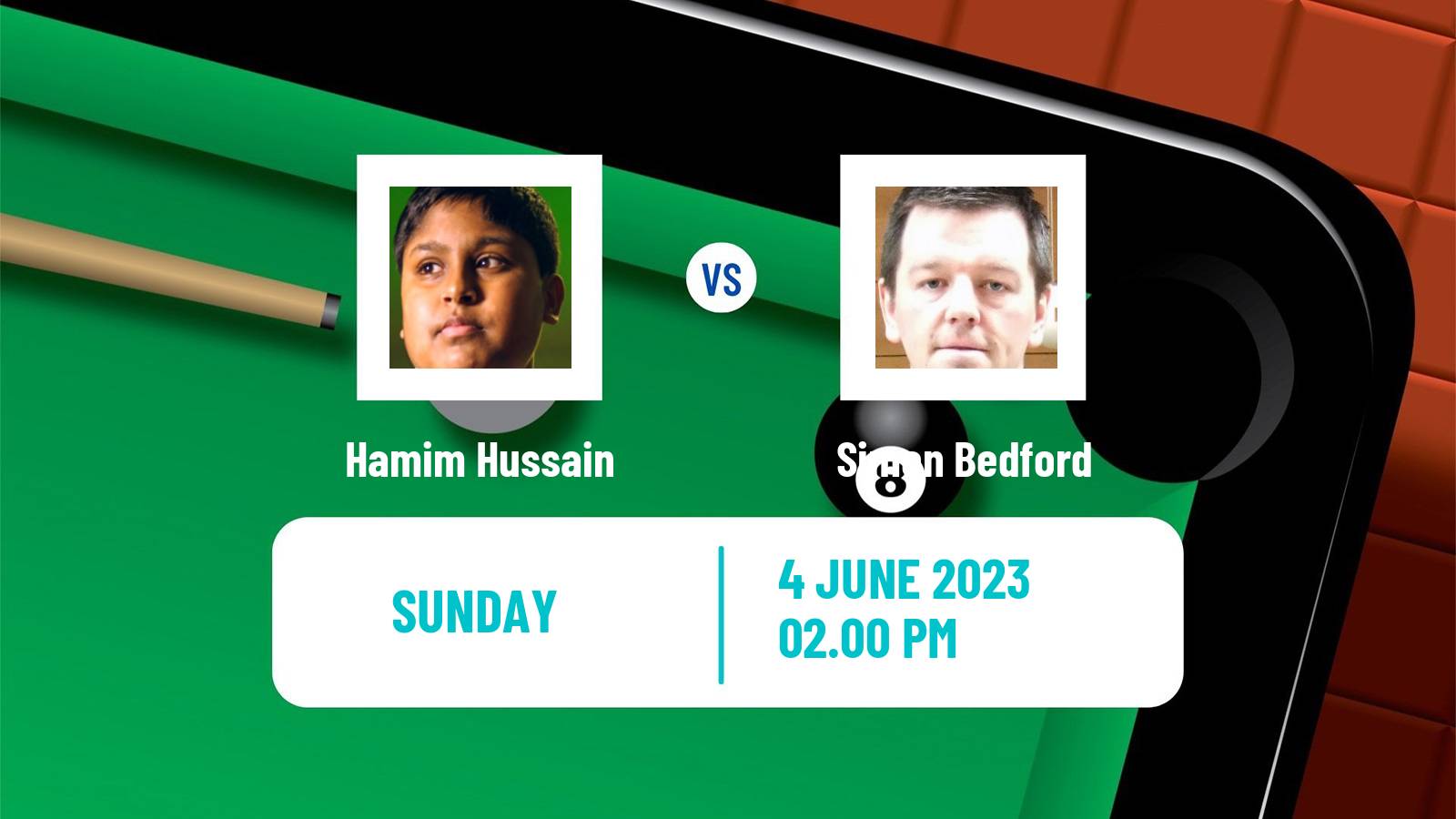 Snooker Qualifying School 2 Hamim Hussain - Simon Bedford