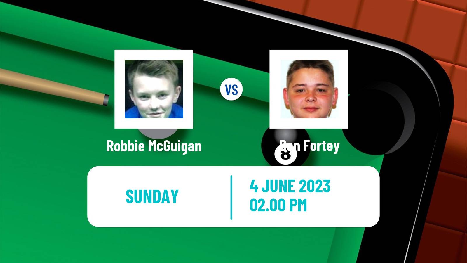 Snooker Qualifying School 2 Robbie McGuigan - Ben Fortey
