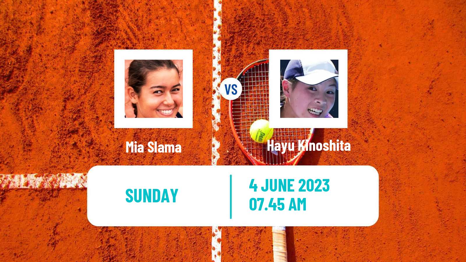 Tennis Girls Singles French Open Mia Slama - Hayu Kinoshita