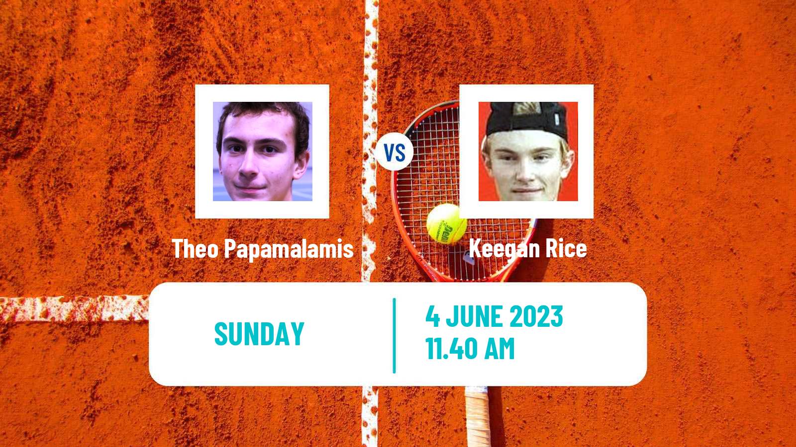Tennis Boys Singles French Open Theo Papamalamis - Keegan Rice