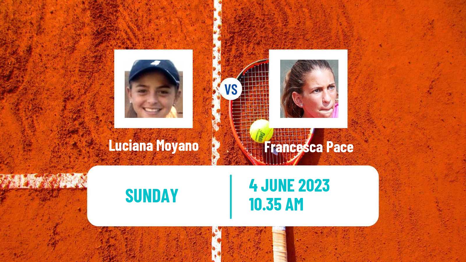 Tennis Girls Singles French Open Luciana Moyano - Francesca Pace