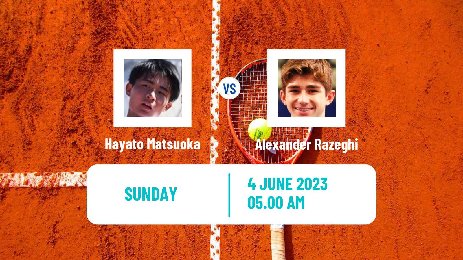 Tennis Boys Singles French Open Hayato Matsuoka - Alexander Razeghi