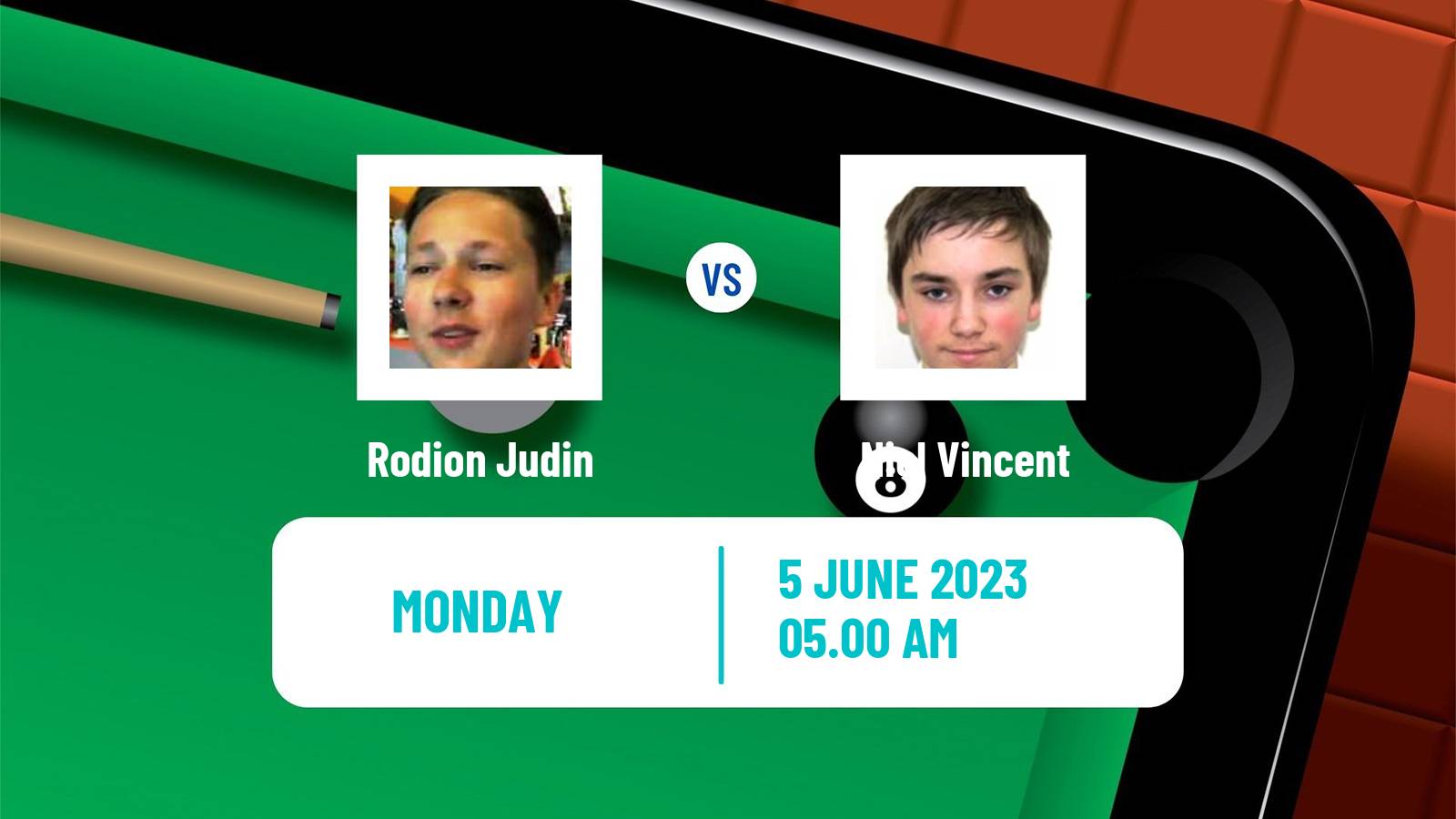 Snooker Qualifying School 2 Rodion Judin - Niel Vincent