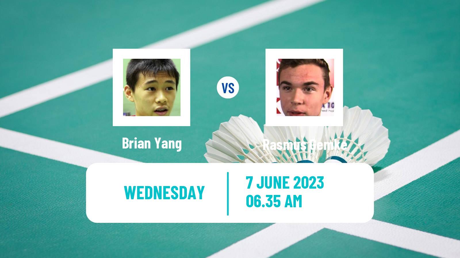 Badminton BWF World Tour Singapore Open Men Brian Yang - Rasmus Gemke