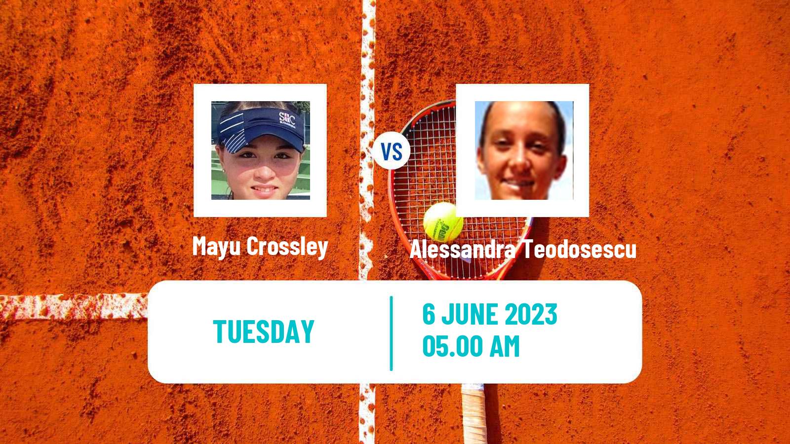 Tennis Girls Singles French Open Mayu Crossley - Alessandra Teodosescu