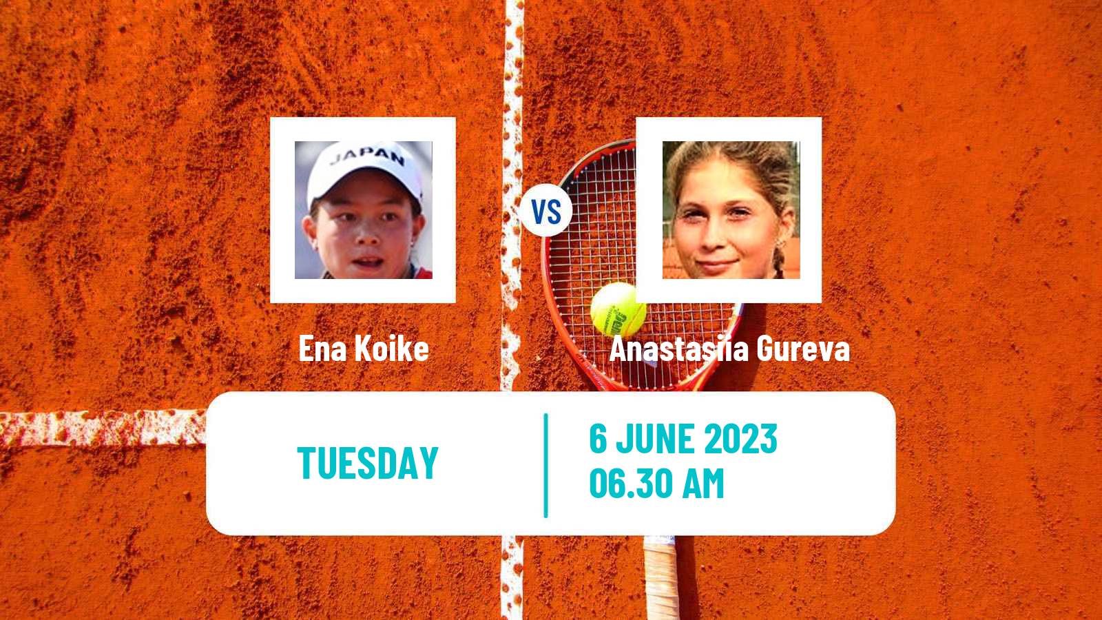 Tennis Girls Singles French Open Ena Koike - Anastasiia Gureva