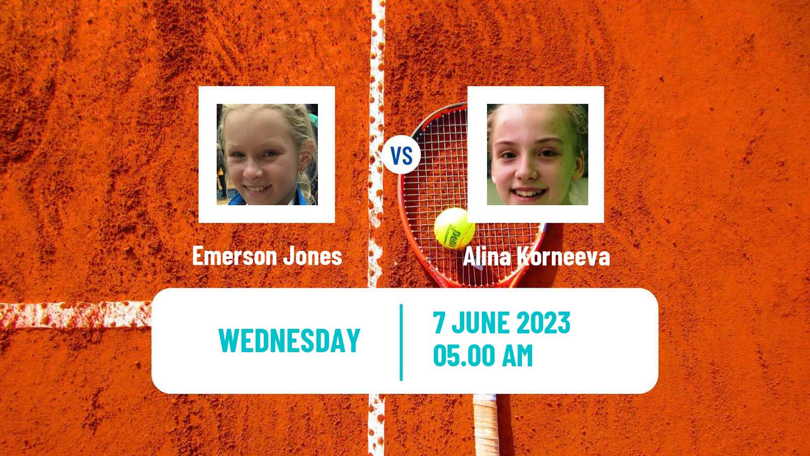 Tennis Girls Singles French Open Emerson Jones - Alina Korneeva