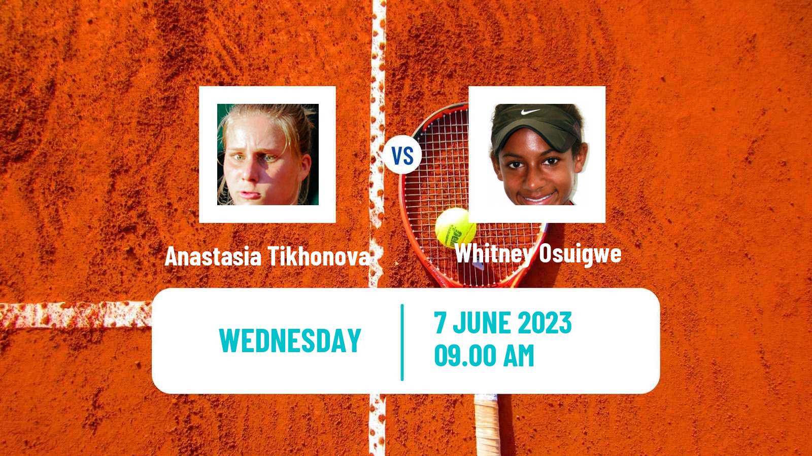 Tennis ITF W60 Caserta Women Anastasia Tikhonova - Whitney Osuigwe