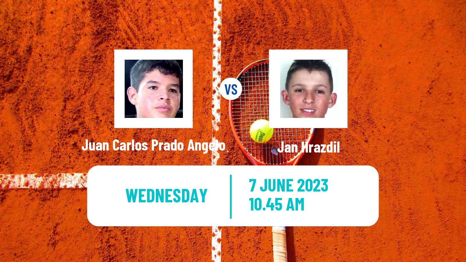 Tennis Boys Singles French Open Juan Carlos Prado Angelo - Jan Hrazdil