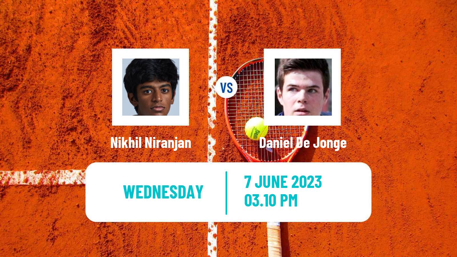 Tennis ITF M15 San Diego Men Nikhil Niranjan - Daniel De Jonge