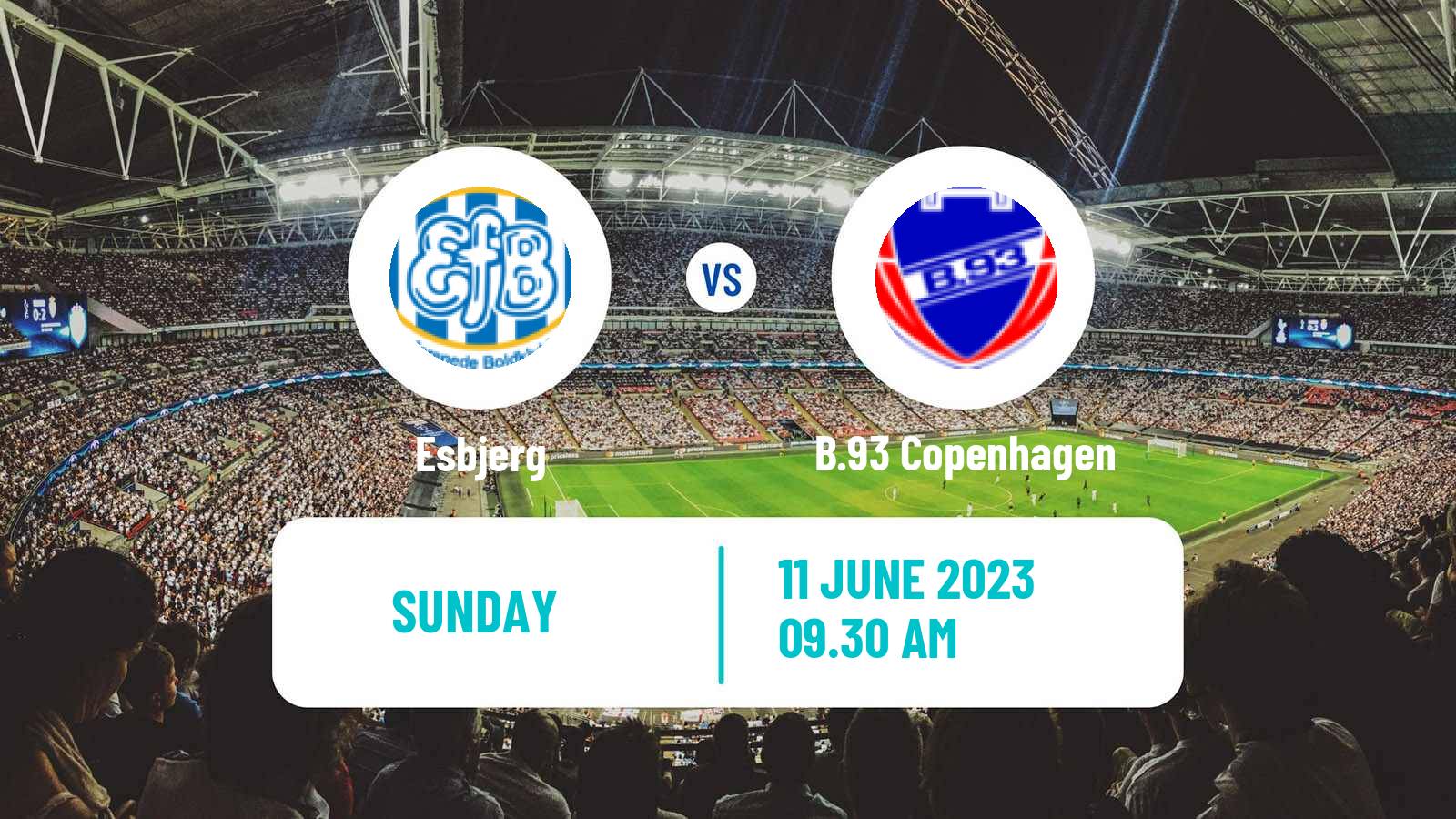 Soccer Danish 2 Division Esbjerg - B.93 Copenhagen