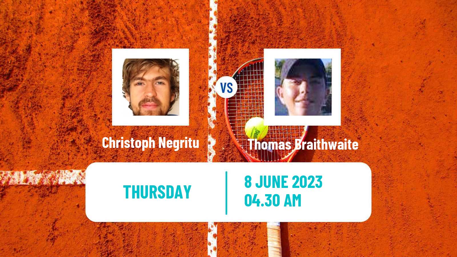Tennis ITF M15 Monastir 23 Men Christoph Negritu - Thomas Braithwaite