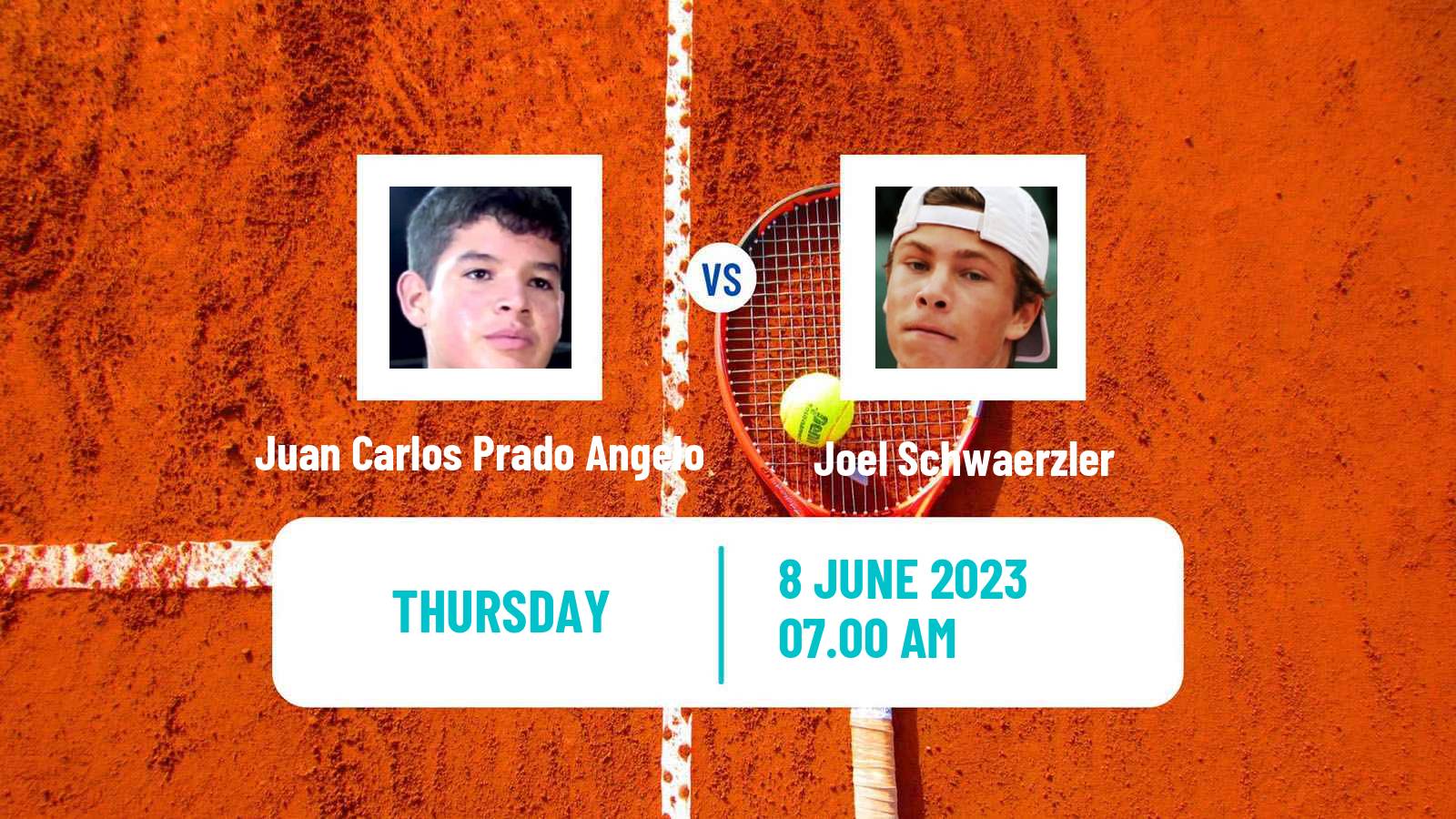 Tennis Boys Singles French Open Juan Carlos Prado Angelo - Joel Schwaerzler