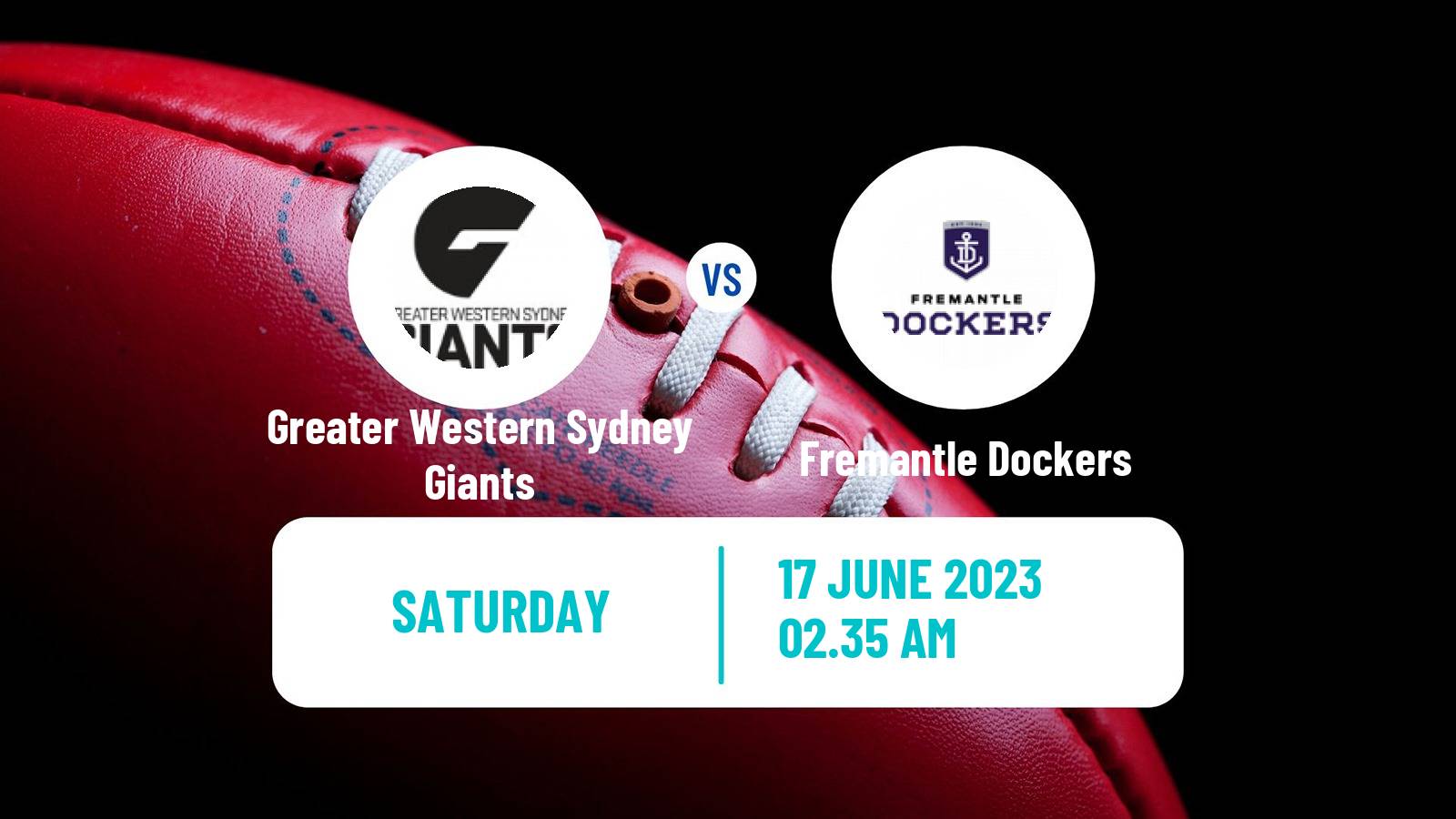 Aussie rules AFL Greater Western Sydney Giants - Fremantle Dockers
