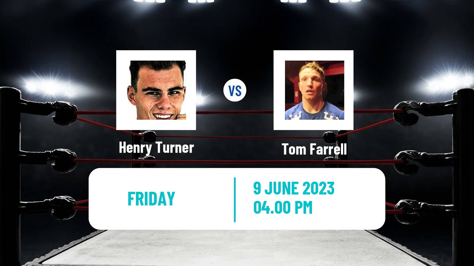 Boxing Super Lightweight WBC International Silver Title Men Henry Turner - Tom Farrell