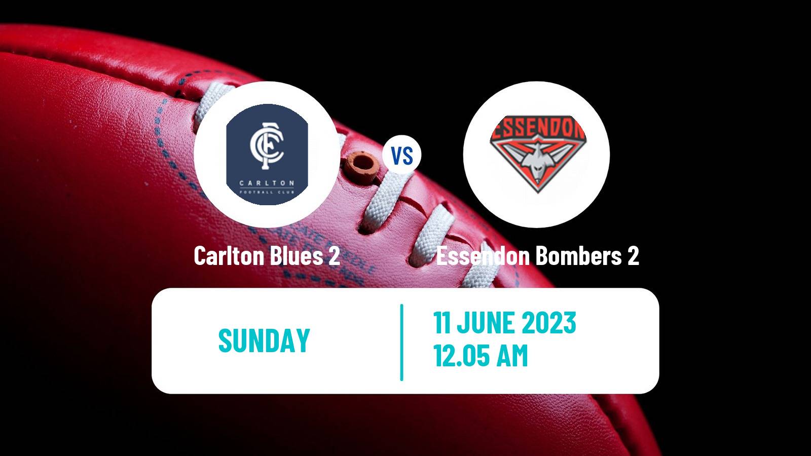 Aussie rules VFL Carlton Blues 2 - Essendon Bombers 2