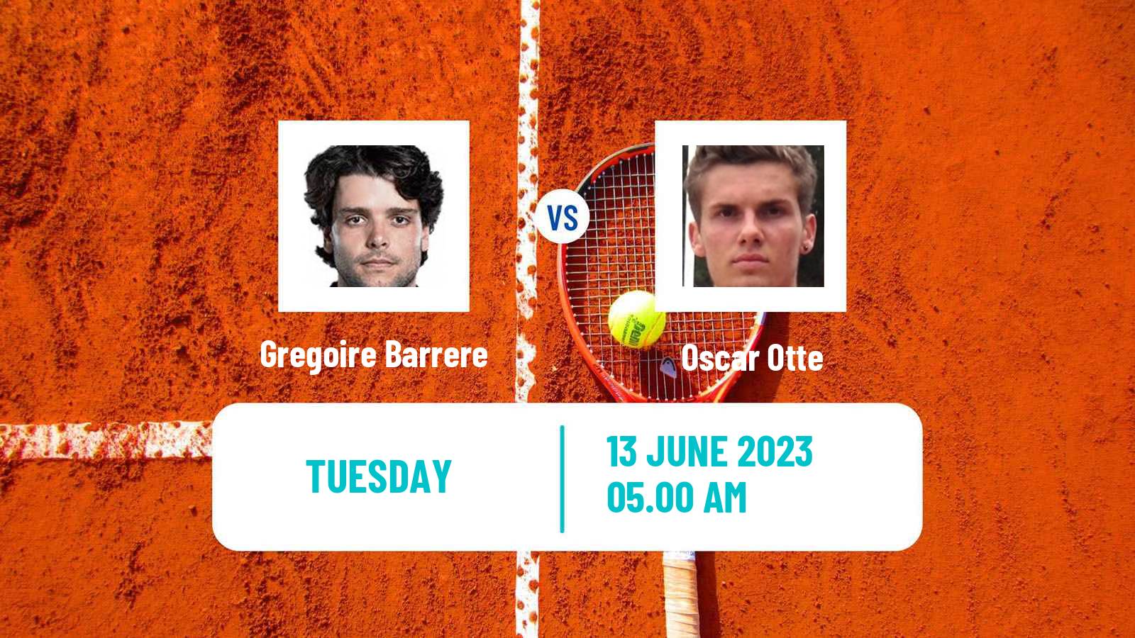 Tennis ATP Stuttgart Gregoire Barrere - Oscar Otte