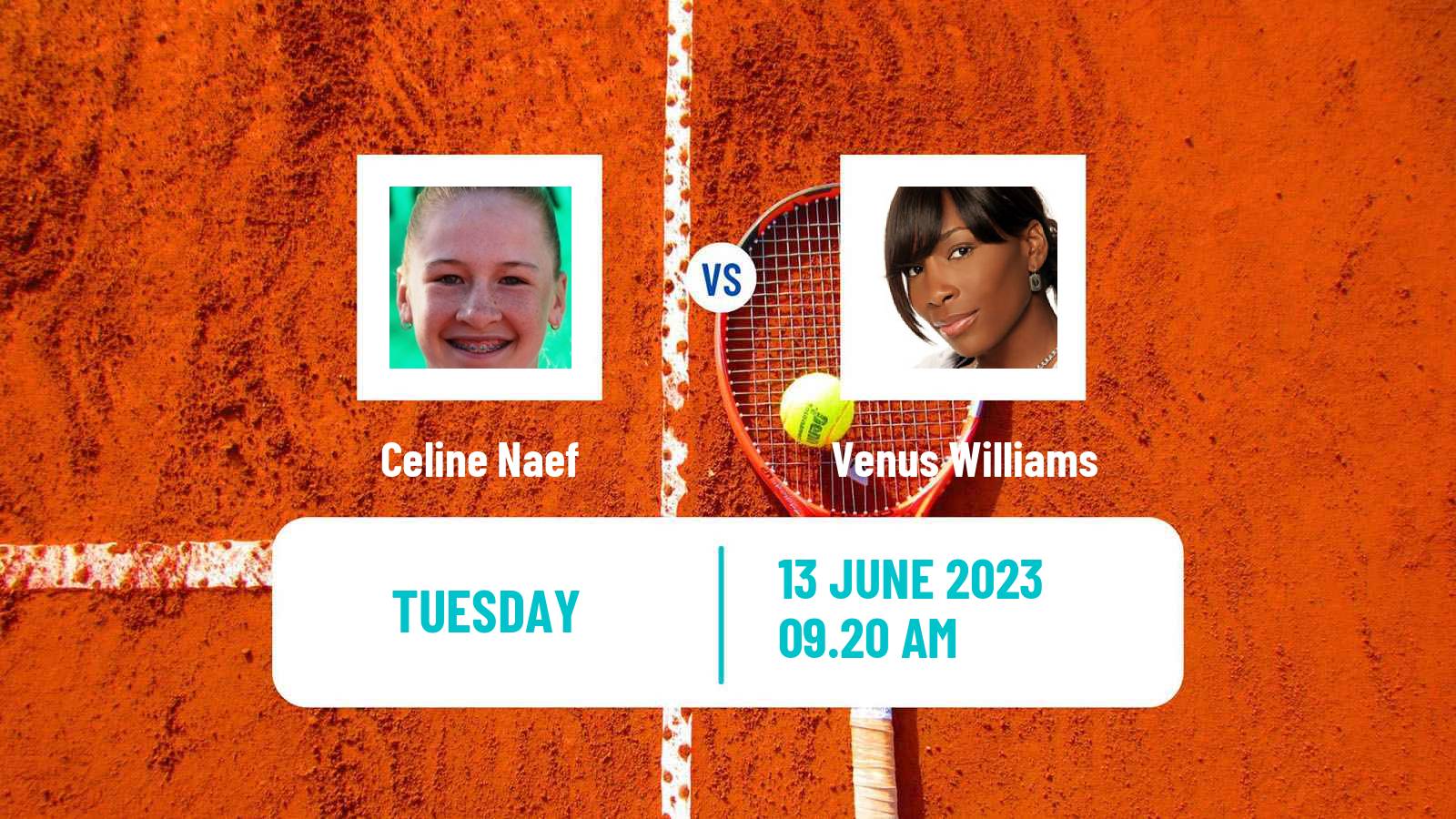 Tennis WTA Hertogenbosch Celine Naef - Venus Williams