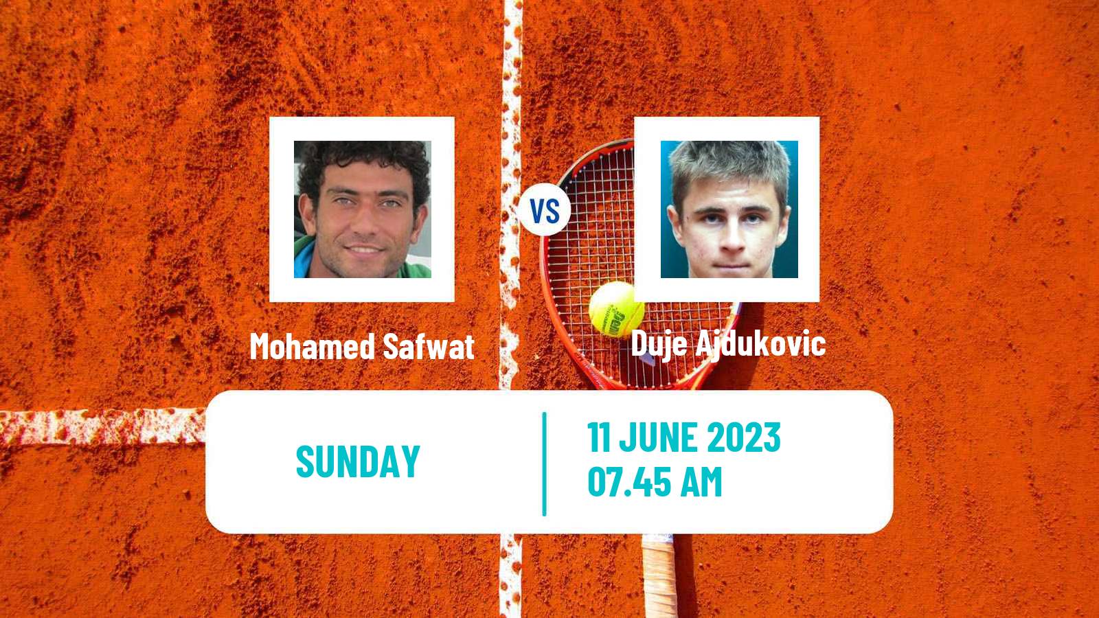 Tennis Bratislava Challenger Men Mohamed Safwat - Duje Ajdukovic