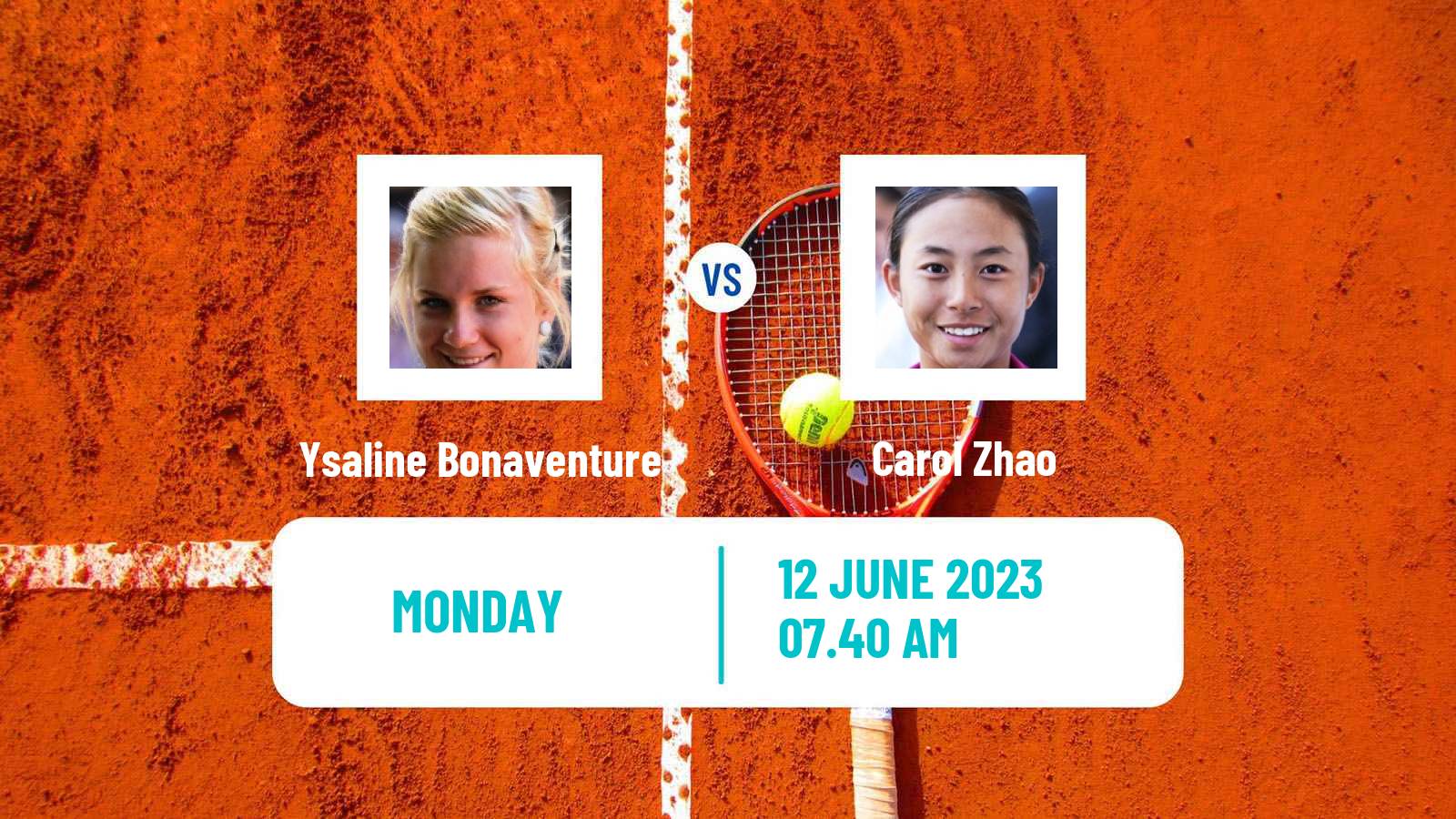 Tennis WTA Hertogenbosch Ysaline Bonaventure - Carol Zhao
