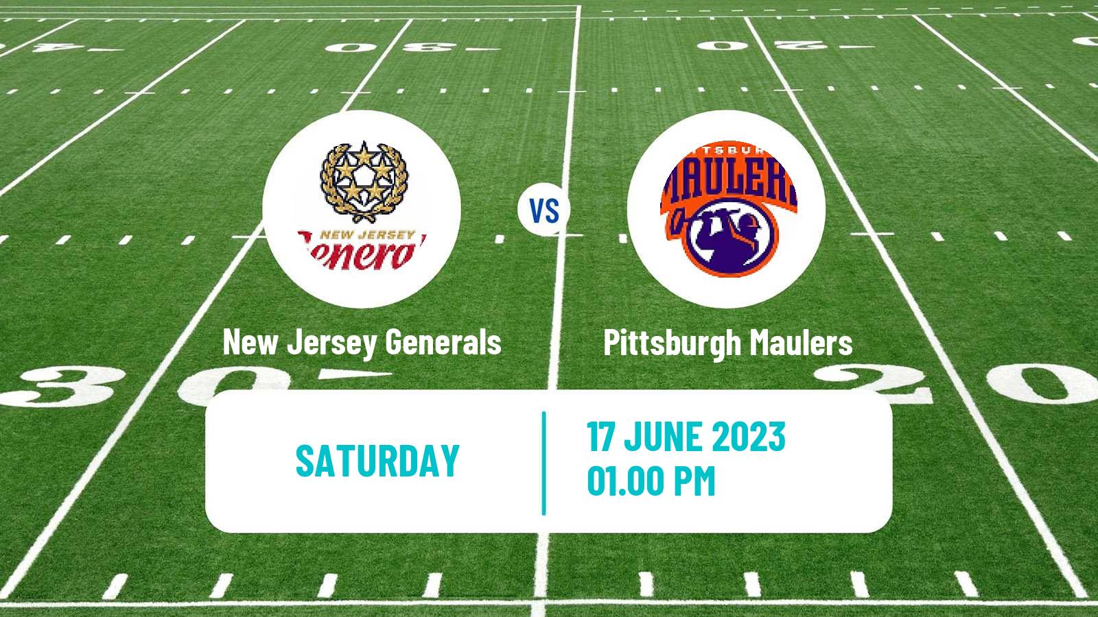 American football USFL New Jersey Generals - Pittsburgh Maulers