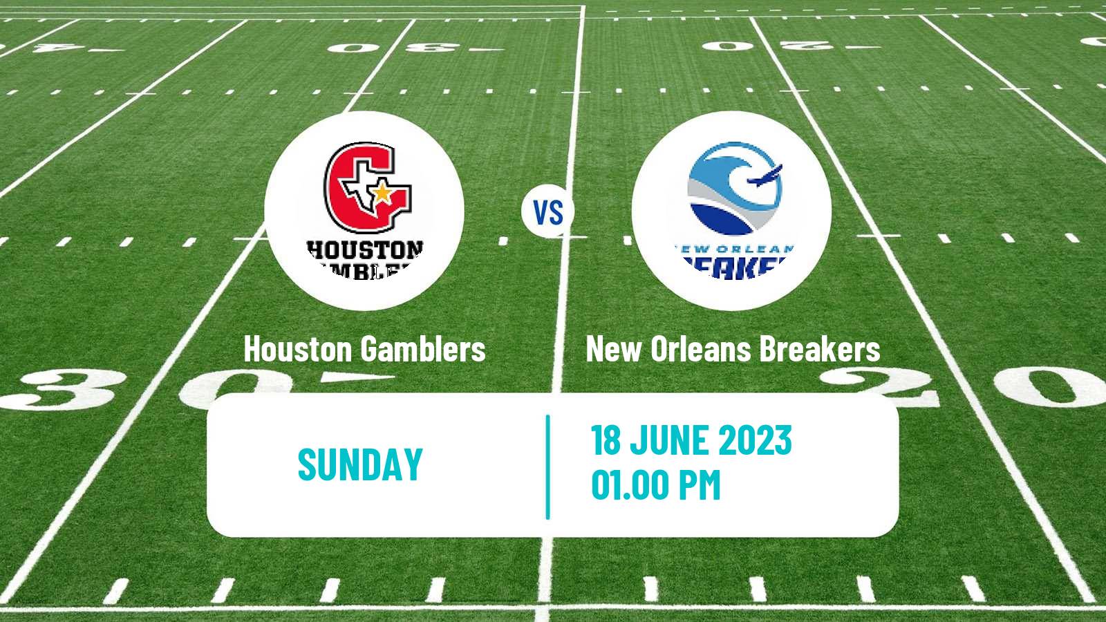 American football USFL Houston Gamblers - New Orleans Breakers