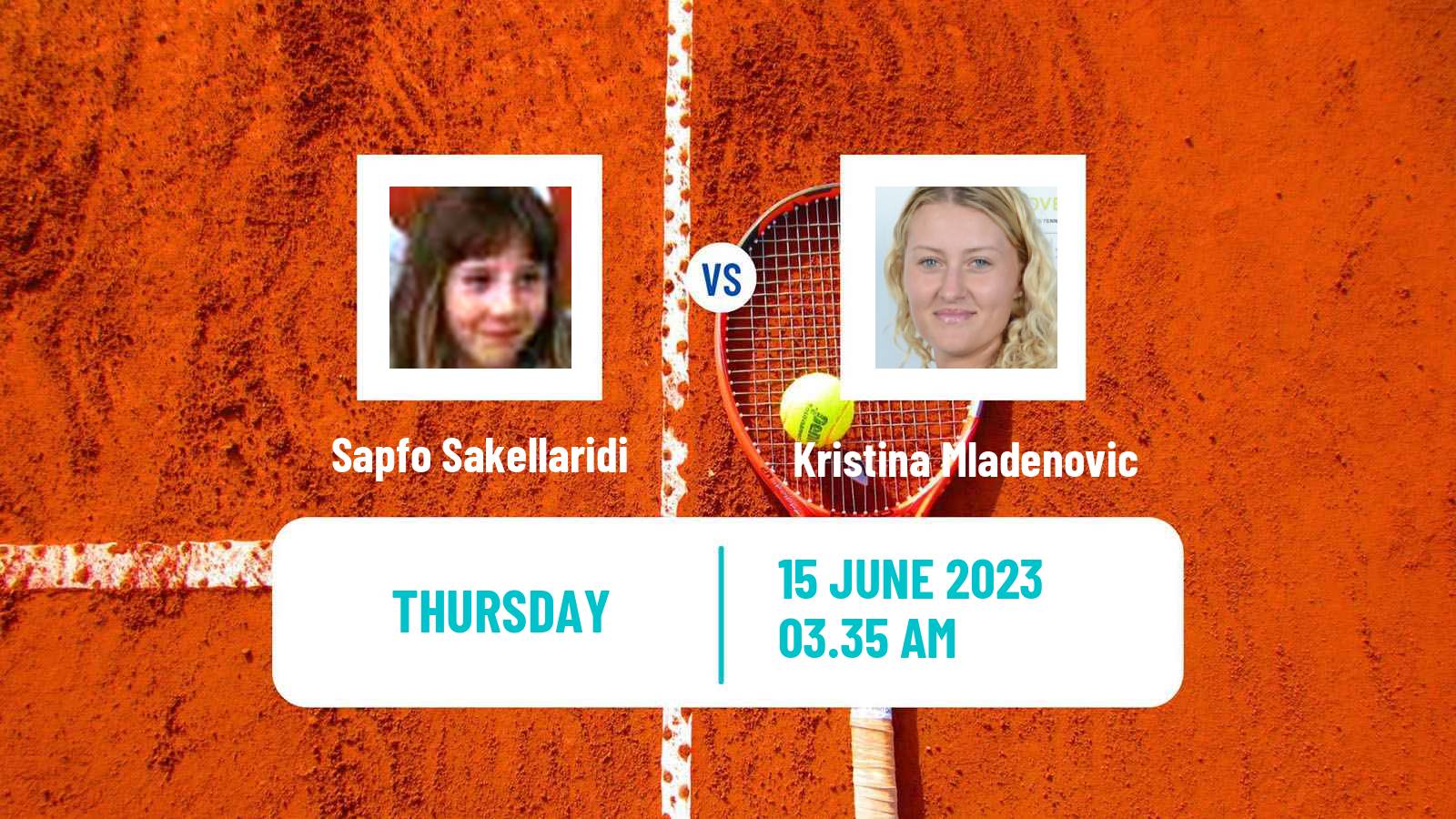 Tennis ITF W60 Rome Women Sapfo Sakellaridi - Kristina Mladenovic