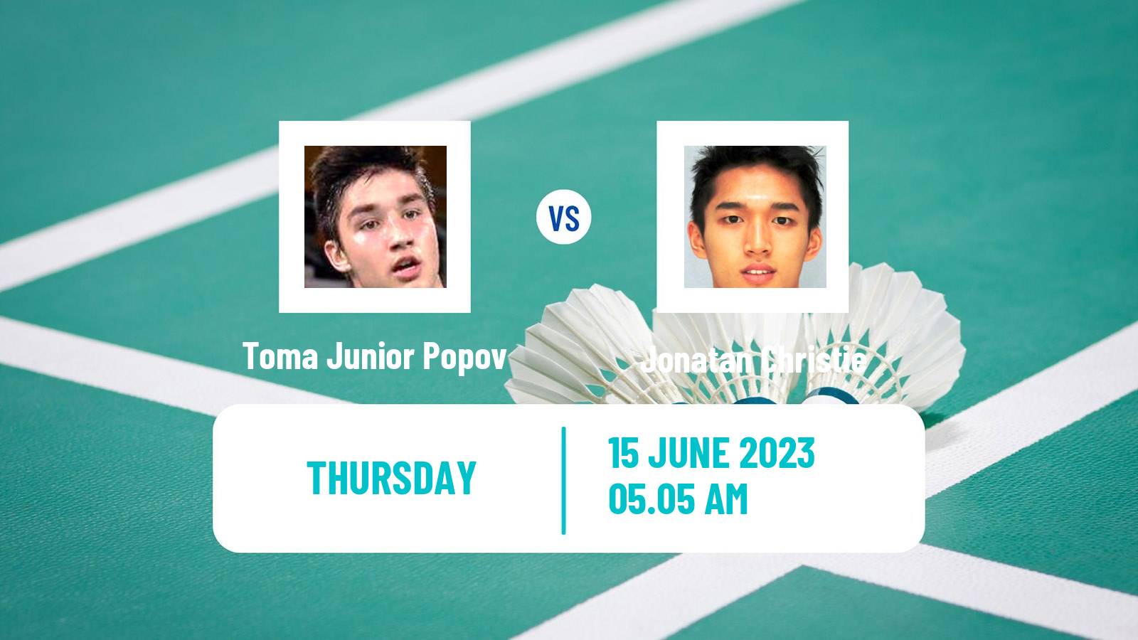 Badminton BWF World Tour Indonesia Open Men Toma Junior Popov - Jonatan Christie