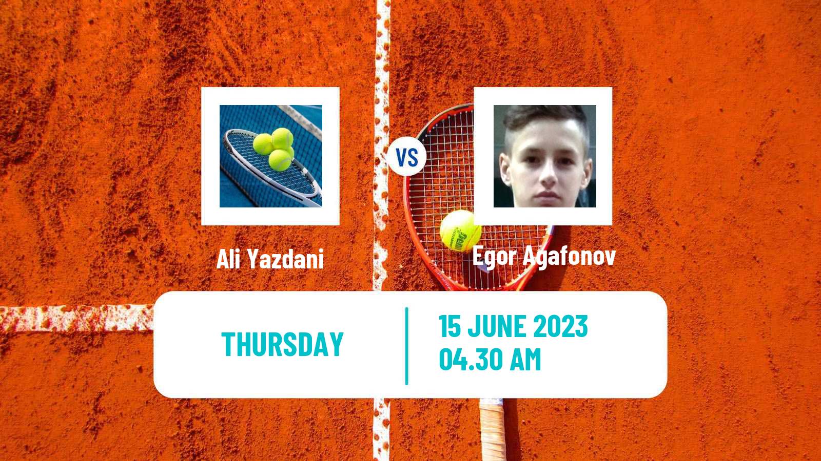 Tennis ITF M15 Tehran 2 Men Ali Yazdani - Egor Agafonov
