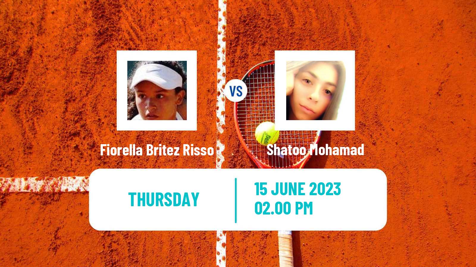 Tennis ITF W15 San Diego Ca 2 Women Fiorella Britez Risso - Shatoo Mohamad