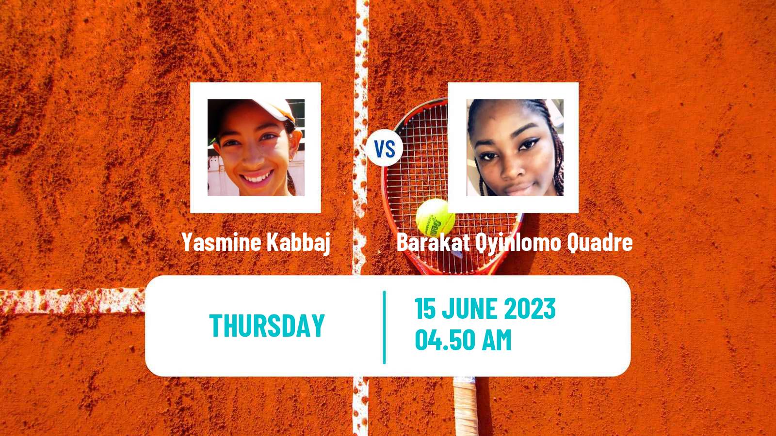 Tennis WTA Billie Jean King Cup Group III Yasmine Kabbaj - Barakat Qyinlomo Quadre