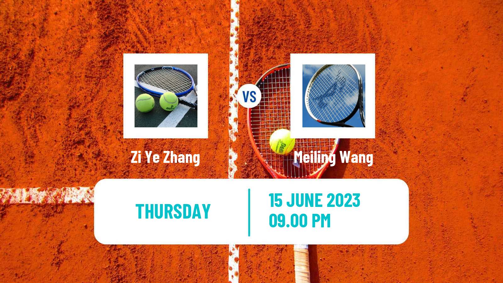 Tennis ITF W15 Tianjin Women Zi Ye Zhang - Meiling Wang
