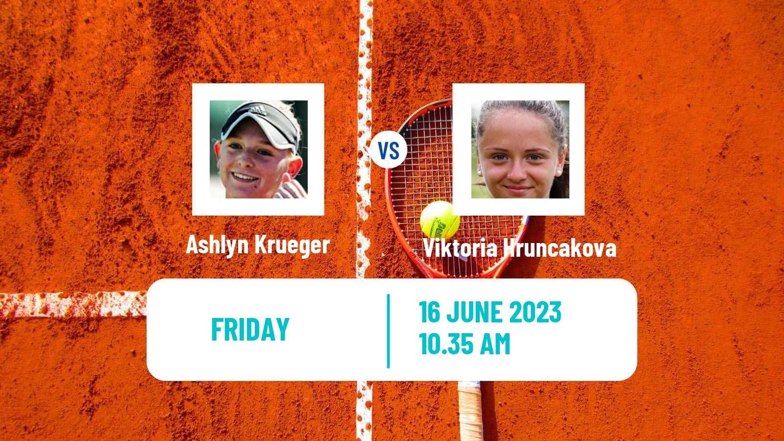 Tennis WTA Hertogenbosch Ashlyn Krueger - Viktoria Hruncakova