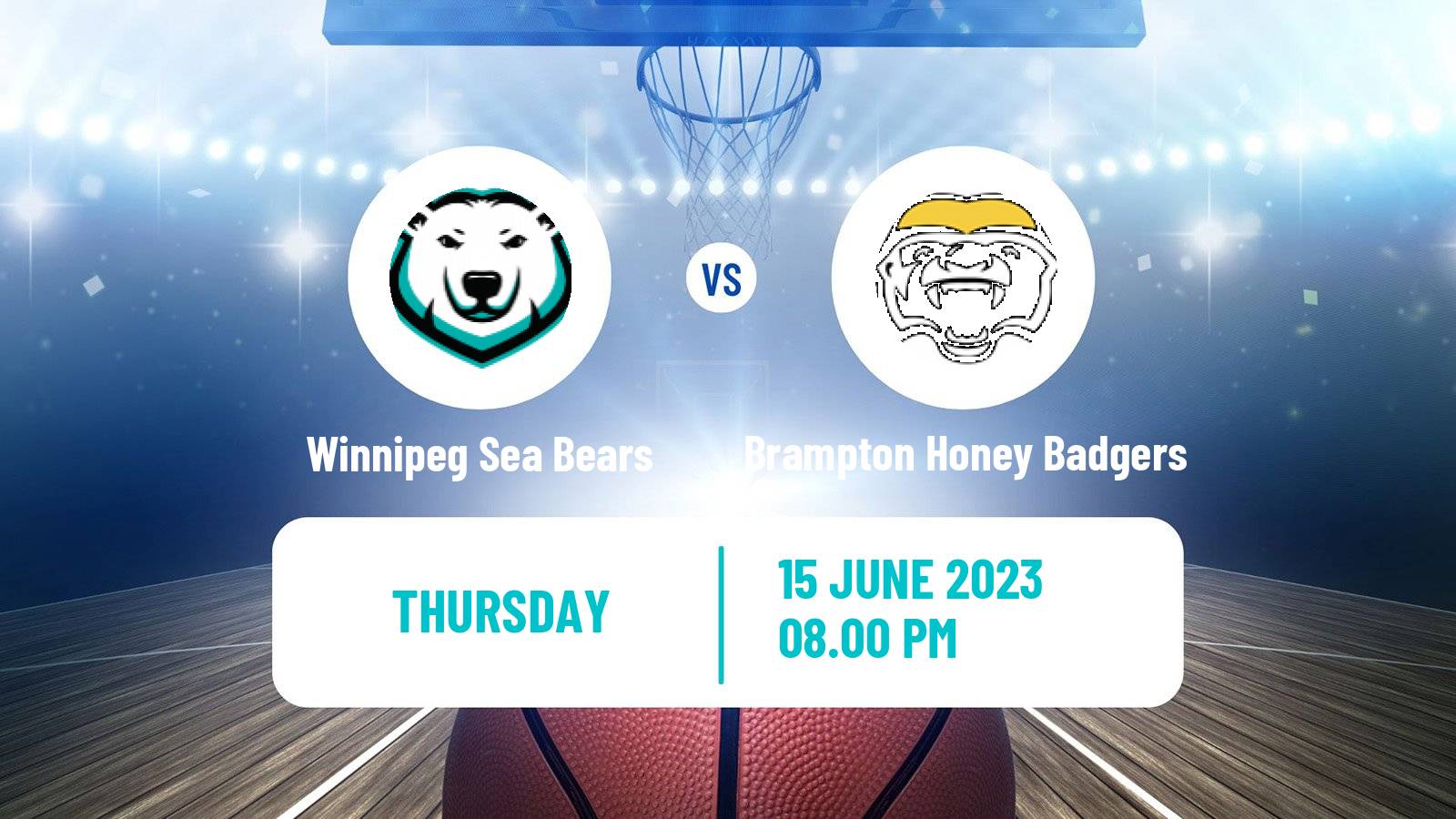 Basketball Canadian CEBL Winnipeg Sea Bears - Brampton Honey Badgers