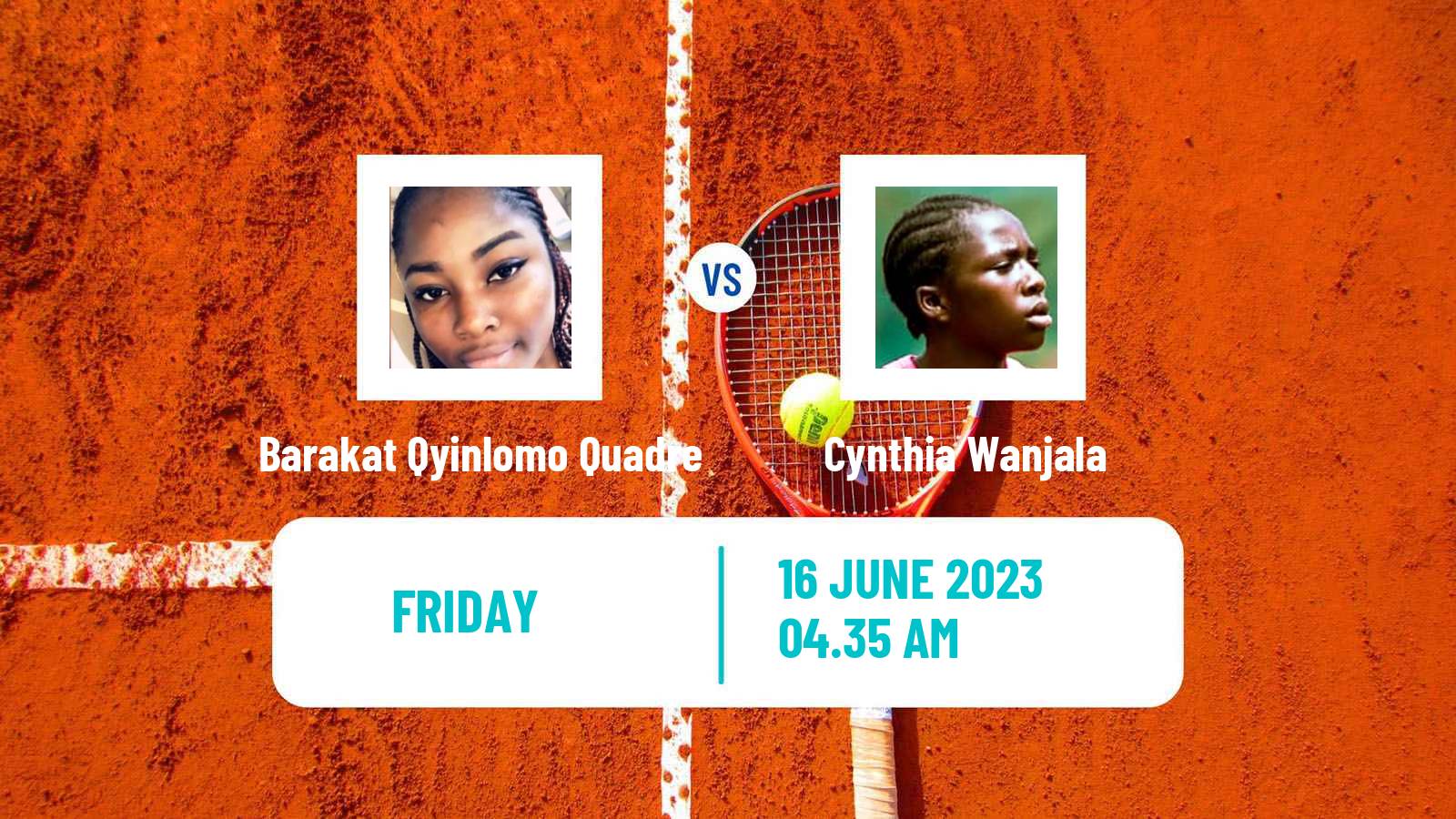 Tennis WTA Billie Jean King Cup Group III Barakat Qyinlomo Quadre - Cynthia Wanjala